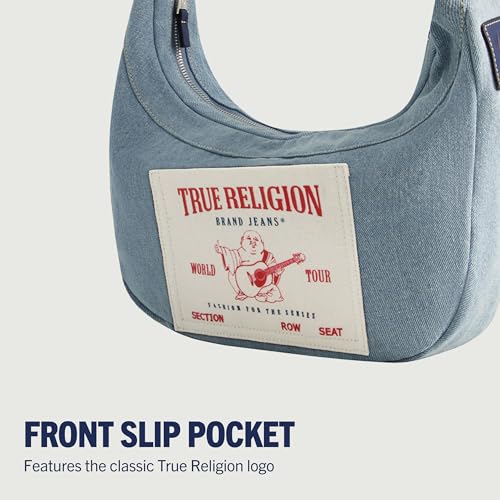 True Religion Women's Shoulder Bag Purse, Buddha Pocket Hobo Handbag with Adjustable Strap3
