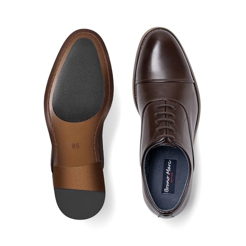 Bruno Marc Bruno Marc Men's Lace Up Soft Cap-Toe Formal Dress Shoes,Size 11,Dark Brown,Louis_2