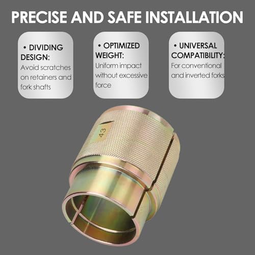 Image of Fork Seal Driver Universal Carbon Steel Motorcycle Fork Oil Seal Tool Split Design for Traditional Inverted Front Forks (43mm)