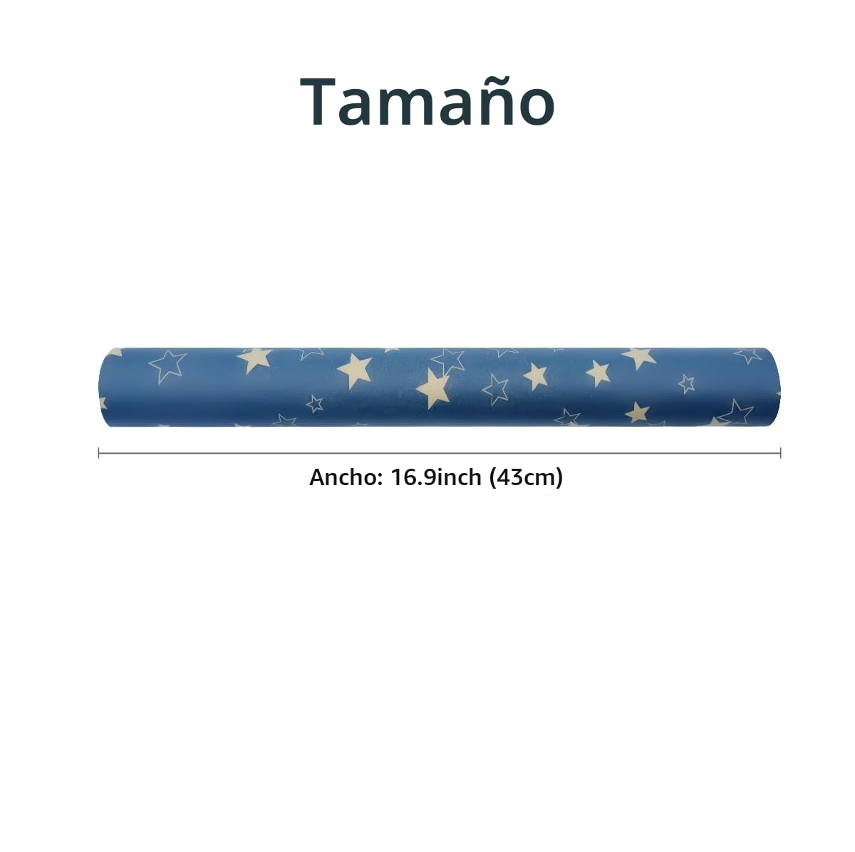 Rollo de papel para envolver regalos de 43cm x 15M, papel Kraft reciclable de estrella azul para Navidad, cumpleaños, Halloween, decoración para fiesta de boda