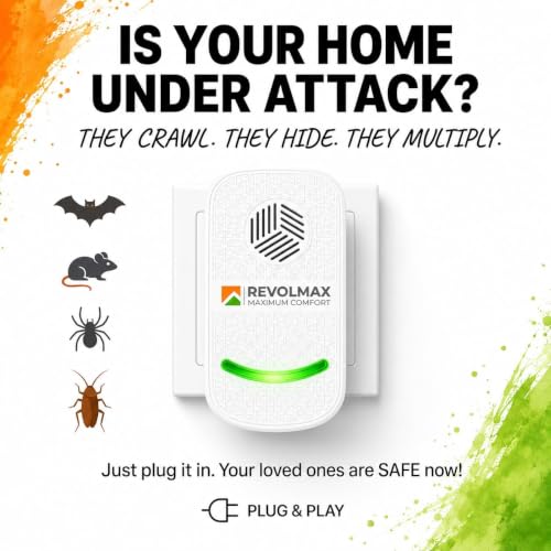 Image of RX-78, Ultrasonic Pest Control Repeller - Electronic & Ultrasound, Indoor Plug-in Repellent - Get rid of - Rodents, Mice, Squirrels, Bats, Insects, Bed Bugs, Ants, Fleas, Spiders (3Pack)