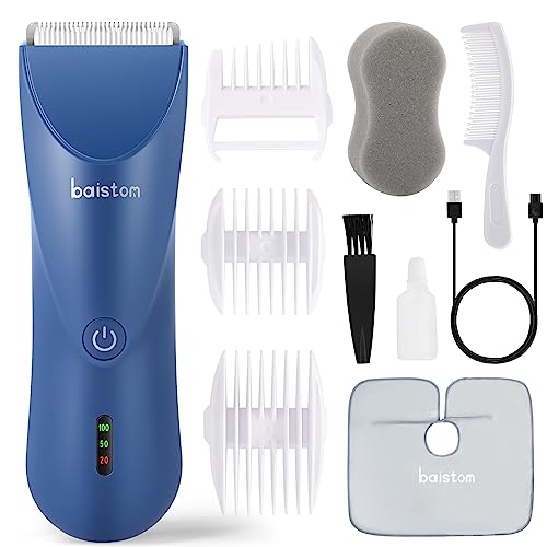 Image of Baistom Baby Hair Clippers, Quiet Hair Trimmer for Kids, Waterproof Rechargeable Cordless Baby Hair Cutting Kit for Infant and Toddler (Blue)