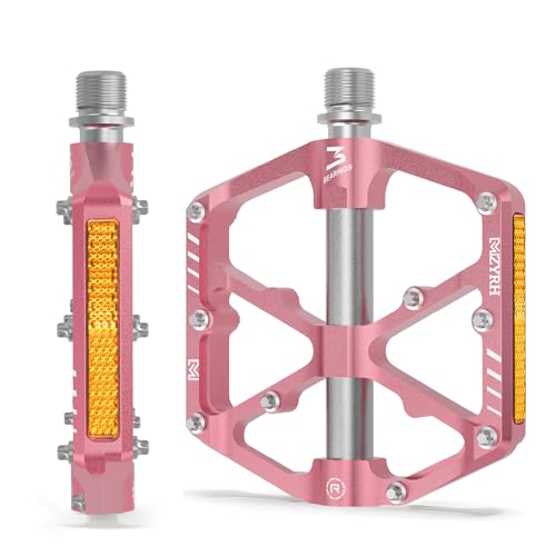 MZYRH 3 Bearings Mountain Bike Platform Pedals - Flat Alloy 9/16