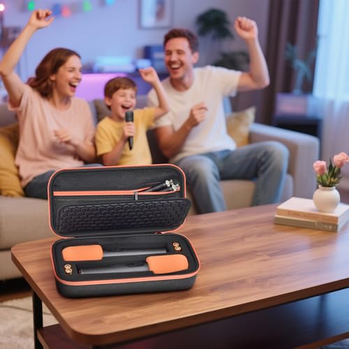 ANKHOH Wireless Microphone Case for JBL Wireless Two Microphone System for JBL Partybox DIY - with 2 Mic Cover Foams Fits from 8.25-10.5In Handheld Dual Mic, Recivers, Power Cord-Black(Box Only) by ANKHOH - Image 6