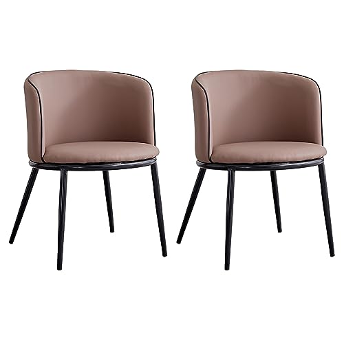 Chaise de salle à manger rembourrée LiChA, lot de 2 chaises d'appoint en simili cuir sans accoudoirs