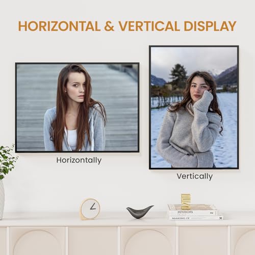 Image of 16x22 Aluminum Metal Picture Frame,Tempered Glass Black 16 x 22 Poster Frame for Puzzles Photos or Artwork for Wall Gallery Mount Horizontal or Vertical Decor Home,Office,Hotel