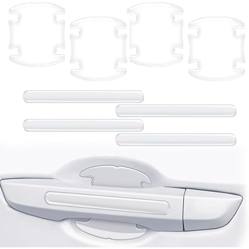 COYUN 8 Pcs Transparente Adhesivo Películas Protectoras para Manijas de Coche, Manija de la Puerta del Automóvil Protector contra Rasguños, Evitar Arañazos, Película de Protección de Pintura