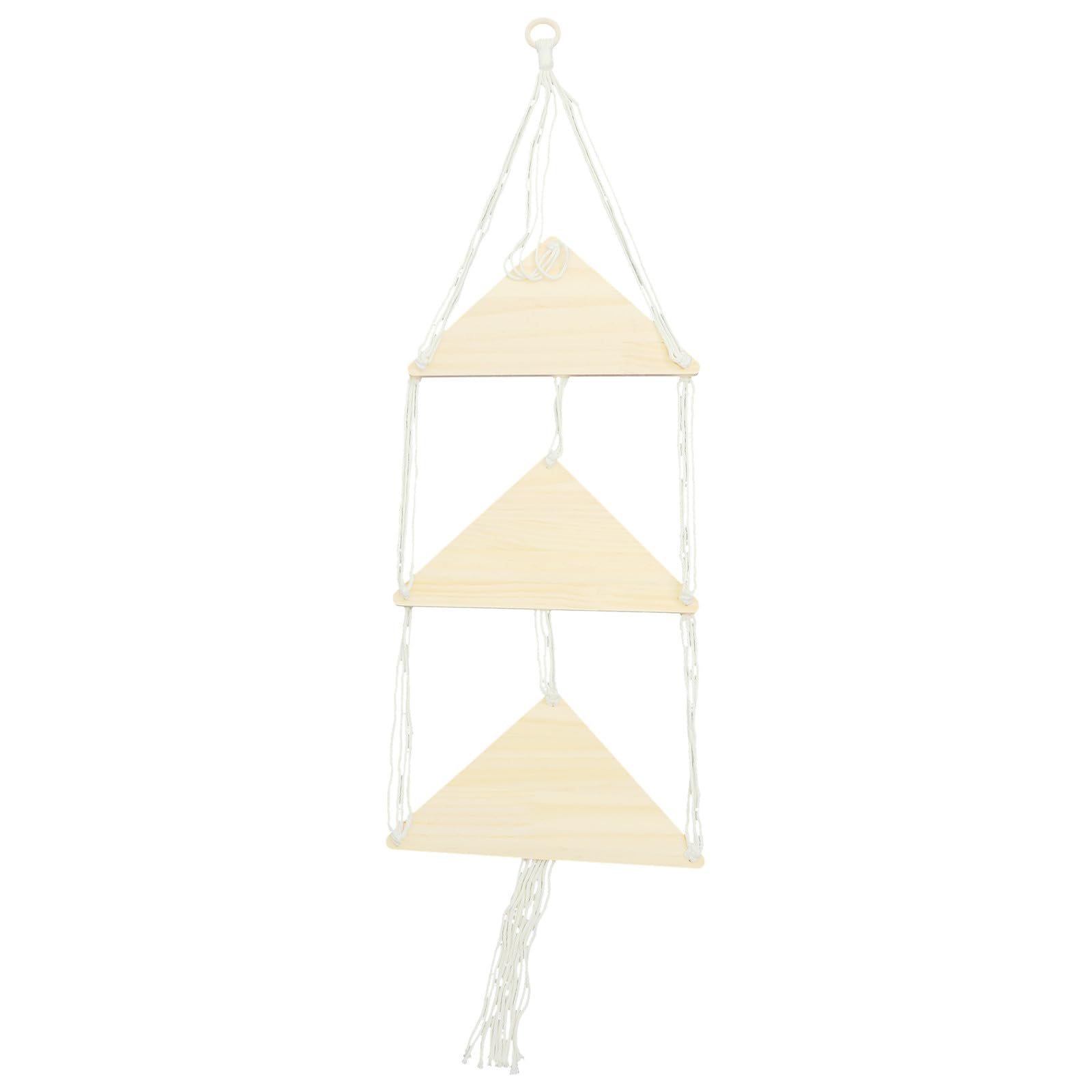 Étagère murale en corde beige à 3 niveaux suspendus pour chambre