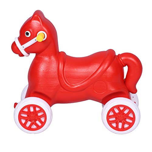 Image of Baby Horse Rider for Kids Ride-on with Backrest (Red)