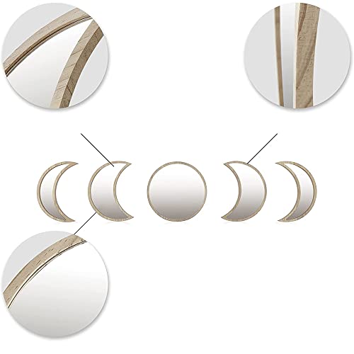Tiardey Set di 5 specchietti per fasi lunari