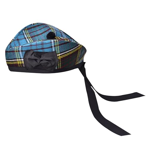 Glengarry Cap-Traditional Scottish Hat, Acrylic Wool Tartan Glengarry hat, Kilts/Bagpipes Accessories (Anderson)