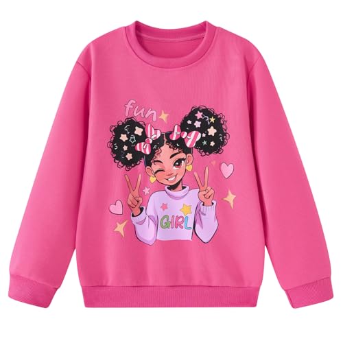 Vieille Girls Cute Graphic Crew Neck Sweatshirt