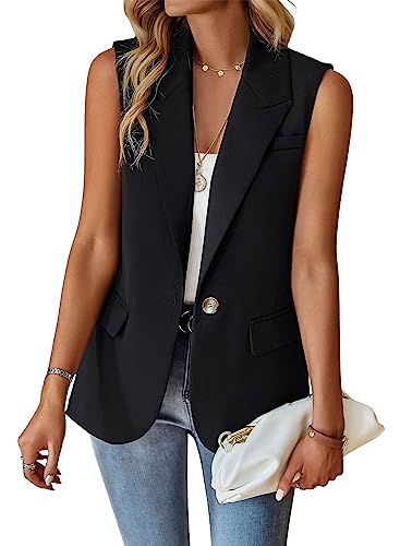 utcoco Women's Casual Business Blazer Vest Sleeveless Open Front Blazer Waistcoat with Pockets