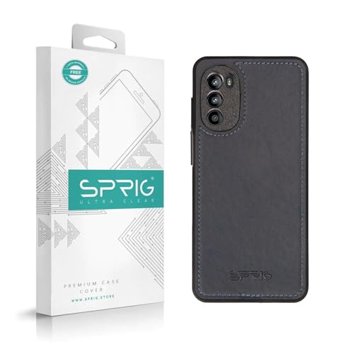 Image of SPRIG Compatible with Moto G52 4G Premium PrimeMatte (Matte Leather TPU) Back Cover Drop Tested Shock Proof Mobile Case for Men, Women, Boys and Girls with Camera Protection (Blue)