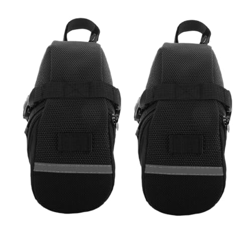 Mikikit 2pcs Lightweight Cycling Storage Pouch for Mountain Road Bikes Easy Installation Under Seat Pack for Tools Phones Essentials