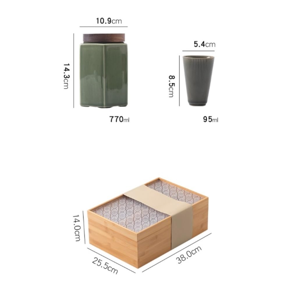 Luźne słoiki na herbatę Słoik do przechowywania herbaty Ceramiczny sypki Słoik do domu Podwójny słoik z pudełkiem na prezent na kubek do herbaty Zestaw Kreatywne pudełko do pakowania herbaty AC