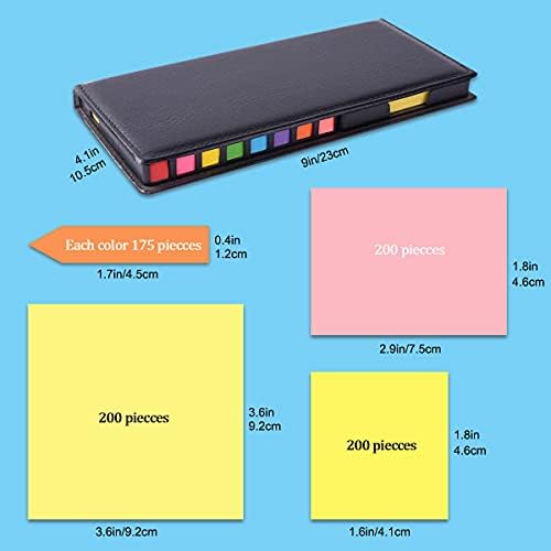 2000 Pages Multicolor Sticky Note Set, Color Notepad with PU Packing Box, Cute Memo Pad Tab Markers Index Tabs Flags Desk Organiser Set for Office, Home, School and College