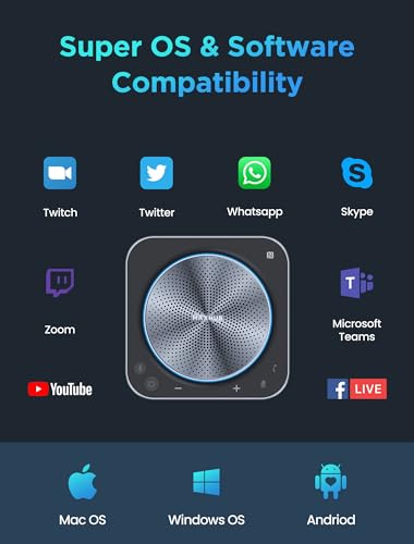 Image of Enther&MAXHUB BM35 Conference Speakerphone with 8 Mic,360Enhanced Voice Pick up,Noice Reduction,Bluetooth Speaker and Microphone for 10 People Meeting,Zoom Certified,Compatible with Leading Software
