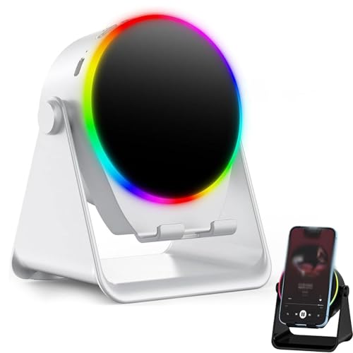 Supporto per altoparlante 4 in 1 girevole a 360° supporto per telefono cellulare con base antiscivolo ideale come regalo per uomini induzione bluetooth wireless bianco