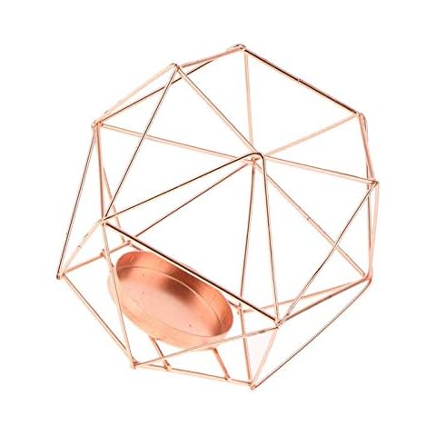Wrought Geometric Candle Holders,Metal Hollow Iron Decorative Candle Lanterns Holder,3D Geometric Wedding Candle Holder Tea Light Holder,Used for Wedding Decoration,Living Room Party,Home Decoration Cover