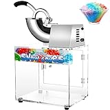 VNN 48L Snow Cone Machine, 500LB/H Commercial Shaved Ice Machine, 300W Electric ice shaver machine,