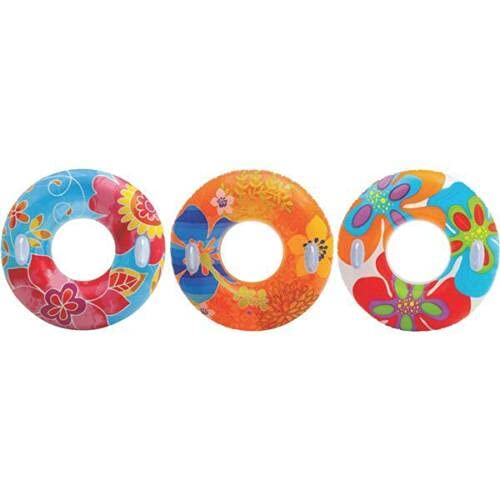 Intex Transparent Inflatable Tubes Tropical Designs Gift Set Bundle - 3 Pack