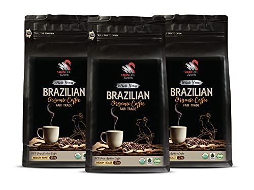 Café orgánico en grano tostado medio, pack 3 bolsas 36 oz miniatura 1