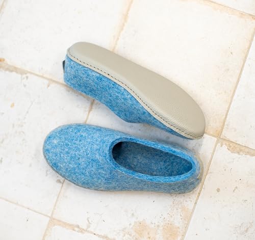 Women's Handmade Felted Wool Home Shoes with Leather or Rubber Soles 5