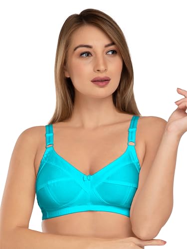 Image of DAISY DEE Women's Cotton Brassiere Non-Padded Wirefree Seamed Full Coverage Comfort-fit Cut and Sew, with Broader Band Regular /Dress /Saree Bra - NSHPU