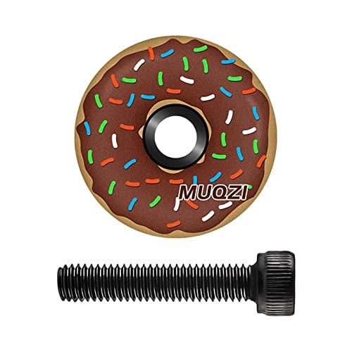 Bicycle Headset Stem Top Cap and Bolt Front Fork Stem Top Cap Sturdy Components Part Cover Metal Stylish Bike Headset Top Cap for Bicycling, Brown