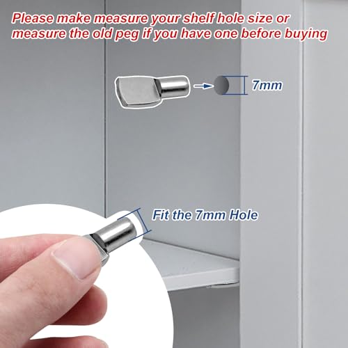 Kyuionty 30 Pcs 7mm Shelf Pegs Pins Support Pegs (Nickel) by Kyuionty - Image 3