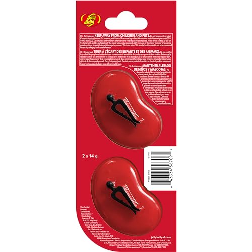 Image of Jelly Belly Duo Car Air Freshener Vent Clips, Very Cherry Scent, 2 Pack, Fun and Fruity Car Vent Clips With an Iconic Jelly Bean Shape