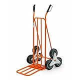 PALUPLUS Carrello Portapacchi per SCALE colore ARANCIONE, Portata Max 250 Kg, misura 53x58/92x112 cm, Pedana Telaio a Sbalzo, Montacarichi sistema a 6 Ruote Adatto per Salire Scale -I045F