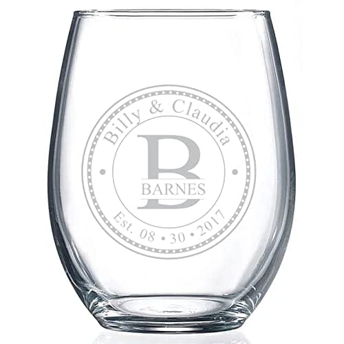 Personalized Stemless Wine Glasses (21oz) Laser Engraved