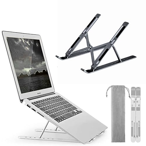 Image of Travel Portable Magnetic Phone Tripod Stand Aluminium Foldable Compatible with Laptops Tablets and Mobile Phones Multi-Angle, Multi Purpose, Adjustable Height & Tilt.