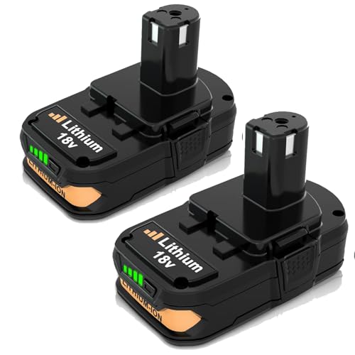2 Packs 3.6Ah 18 Volt High Capacity Replacement for Ryobi 18V Battery 3600mAh, Compatible with Ryobi 18 Volt Lithium ion Battery P108 P107 P105 P104 P103 P102 Cordless Power Battery Tools (Orange)