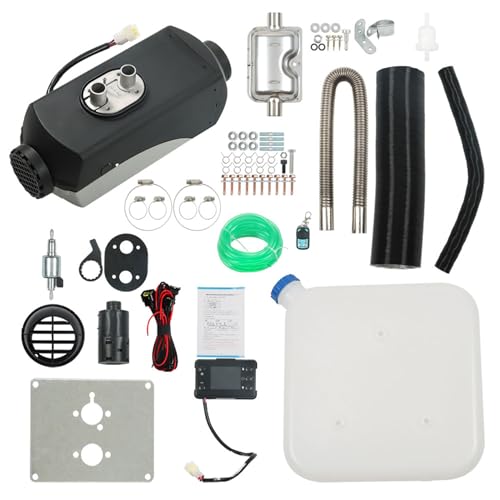 TJHSM Air Heater 12V 5KW Parking Heating White & Black, One Outlet Bunk Heater with LCD Switch Remote Replacement for Car Trucks RV Bus Boat Trailer