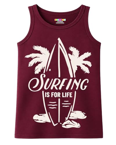 Image of Kuchipoo Boys Sleeveless Cotton T-Shirt | Cute Graphic Print | Soft & Breathable Fabric | Round Neck Summer Top | Casual for Kids | Pack of 5