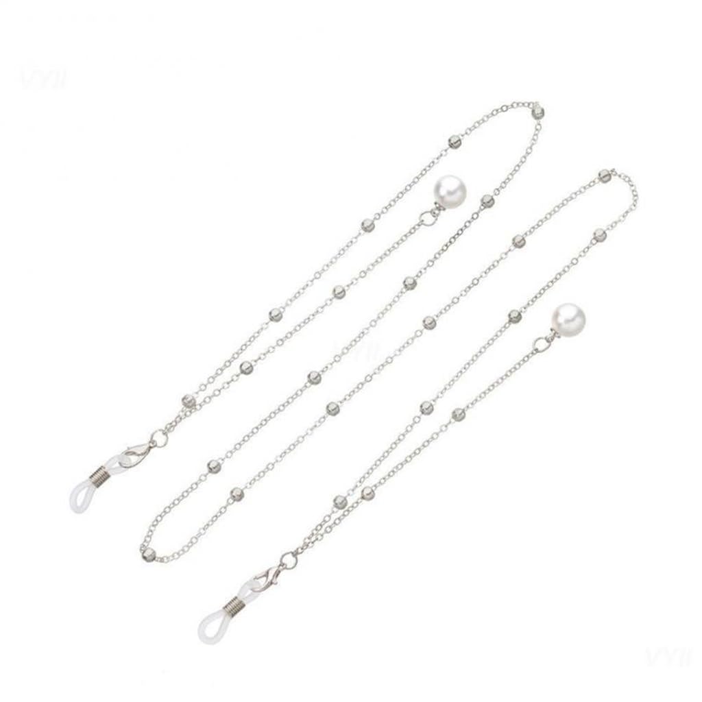 Gafas de Metal Cadena Anteojos Cordón Anti-perdida Perla Vintage(3-Pack)