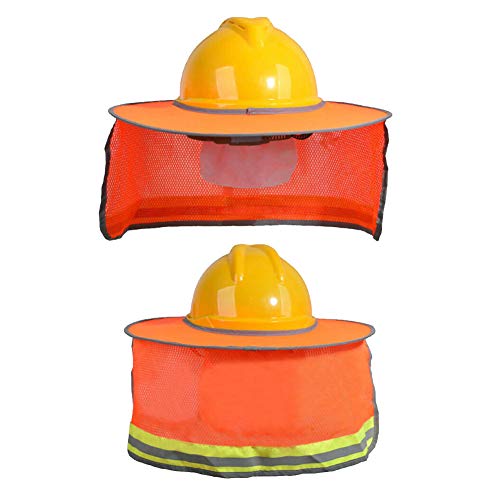 Hard Hat Sun Shield,Hard Hat Sun Shade Neck Protection,Full Brim Mesh Neck Shield Sun Visor with Reflective Strip,Sunshade Helmet Shade Neck Protective Cover Shield - Image 4