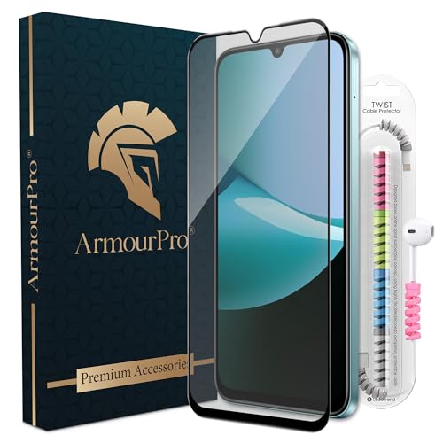 Image of ArmourPro Anti Glare Matte Tempered Glass for 15C and Poco C85, Anti Fingerprint Screen Protector, 9H Scratch Resistant, Smooth Touch, Easy Installation Kit with Cable Protector