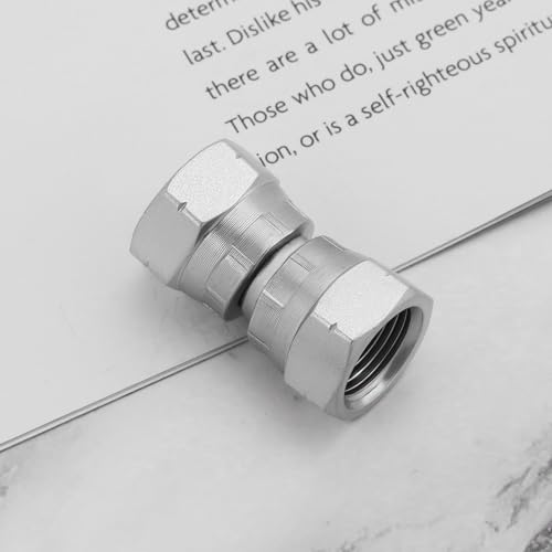 Image of 2PCS Hydraulic Female to Female Equal Swivel Coupling Adaptor Connector, Carbon Steel, 3 /8 Inch BSP to 3 /8 Inch BSP, 15.2mm ID