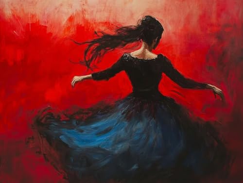 Peinture par numéro adulte Beauté rouge grand format 90x120 cm avec toile et acryliques J0-1038