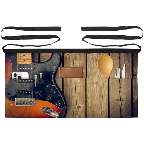 Tabliers courts de chef anti-tache lot de 3 demi-tablier avec poches pour bar et bistrot