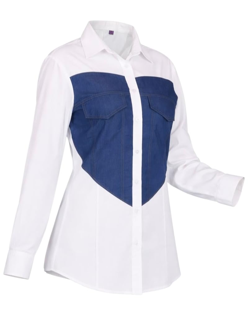 Women Denim Patch Shirt || Denim Shirt for Women || Womens Shirts || Casual Wear Top (Wshirt-01)-image-7