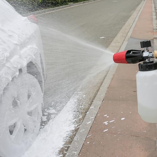 Image of Sooprinse Foam Cannon Kit with Pressure Washer Short Gun, 1 L Snow Foam Lance with 1 /4 Inch Quick Connector, Foam Blaster with Pressure Washer Gun,4000 PSI, Black