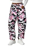 Material: 100%polyester, this womens barrel sweatpants is made of high quality light weight fabric,very comfortable,breathable and skin friendly to wear. Feature:The wide leg sweatpants design two pockets on sides to put your phone and key and the dr...