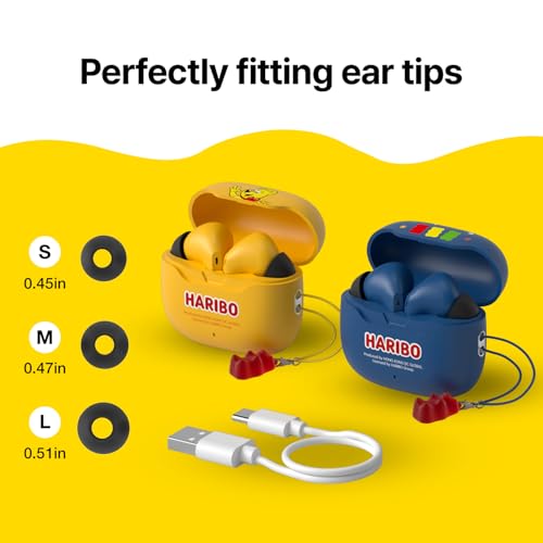 Image of DCHK Haribo Wireless Earbuds, Bluetooth 5.3 TWS, 13mm Bass Driver, ENC Noise Reduction, IPX4, USB-C Charging, Gummy Bear Style