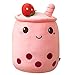 Uposao Bubble Tea - Peluche Boba da 23 cm, cuscino decorativo a forma di tazza riempito, tè al latte, bambola morbida, giocattolo per bambini, regalo per Natale, compleanno, rosa