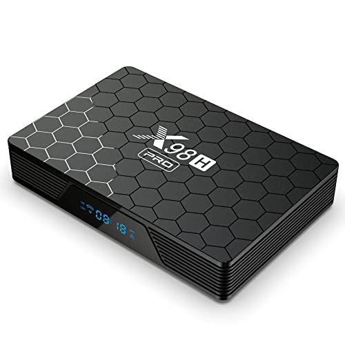 Android TV Box 12.0, X98H Pro 4GB RAM 64GB ROM H618 Quad-Core 64Bits CPU 1000M LAN WiFi Dual 2.4G/5G 4K/AV1/3D/USB 3.0/BT 4.2 Decodificador,4gb+32gb